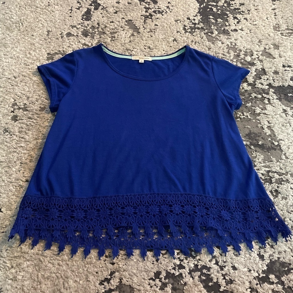 Rewind Women’s Blue Crew Neck Tee